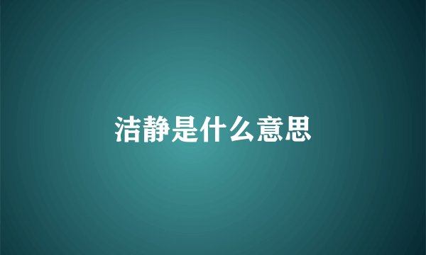 洁静是什么意思