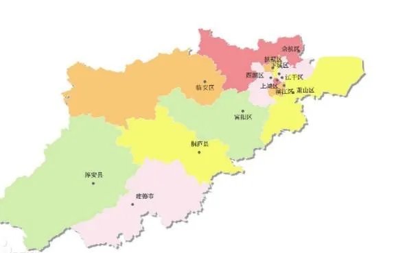 杭州地图区域划分图