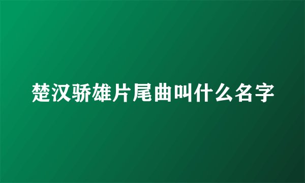 楚汉骄雄片尾曲叫什么名字