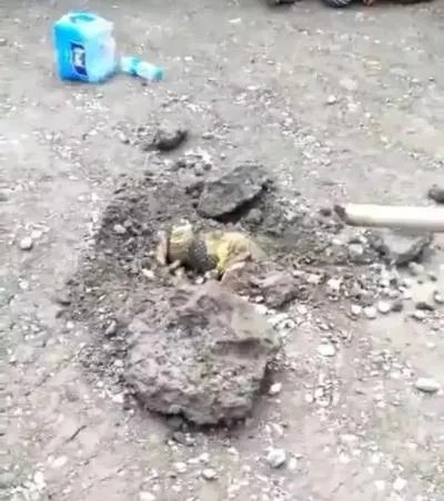 女童被埋施工路面：画面惨不忍睹难以置信（图）