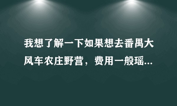 我想了解一下如果想去番禺大风车农庄野营，费用一般瑶多少啊？
