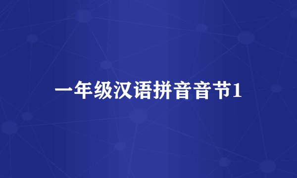 一年级汉语拼音音节1