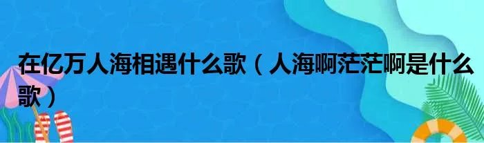 在亿万人海相遇什么歌（人海啊茫茫啊是什么歌）