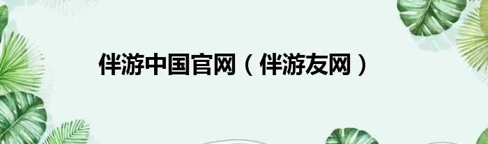 伴游中国官网（伴游友网）