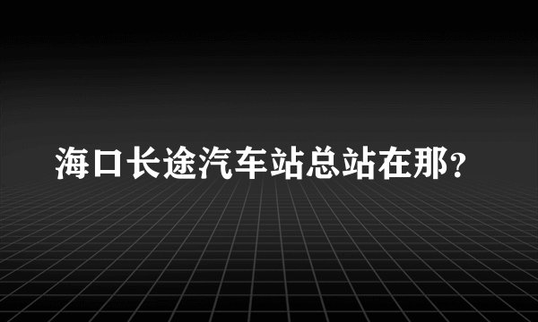 海口长途汽车站总站在那？