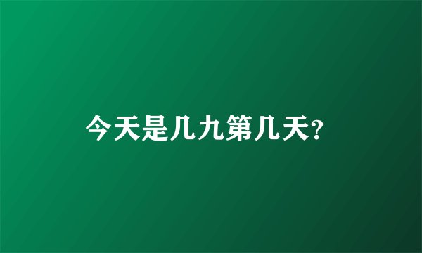 今天是几九第几天？