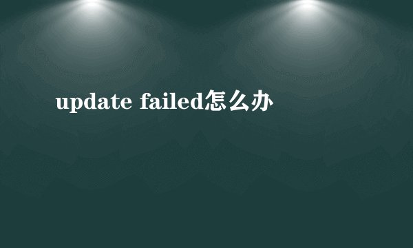update failed怎么办