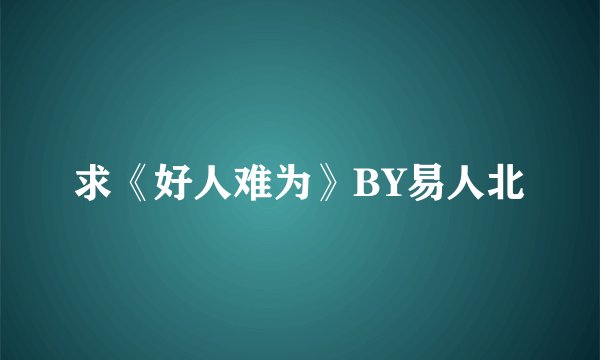 求《好人难为》BY易人北
