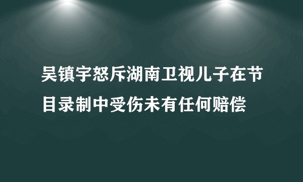 吴镇宇怒斥湖南卫视儿子在节目录制中受伤未有任何赔偿