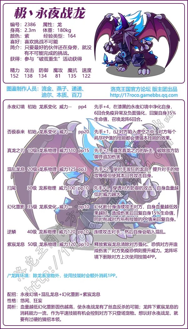 洛克王国极永夜战龙性格推荐