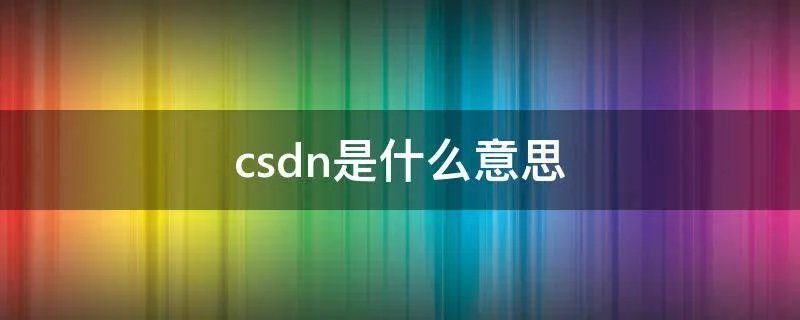 csdn是什么意思
