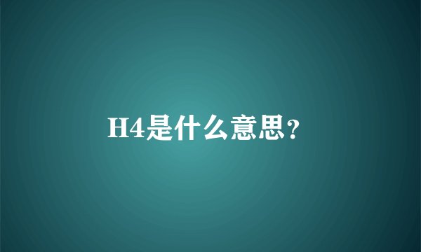 H4是什么意思？