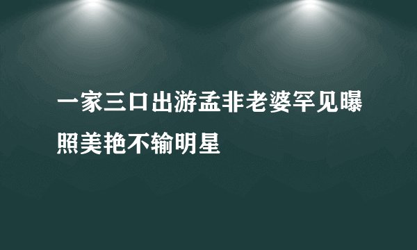 一家三口出游孟非老婆罕见曝照美艳不输明星