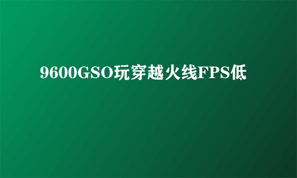 9600GSO玩穿越火线FPS低