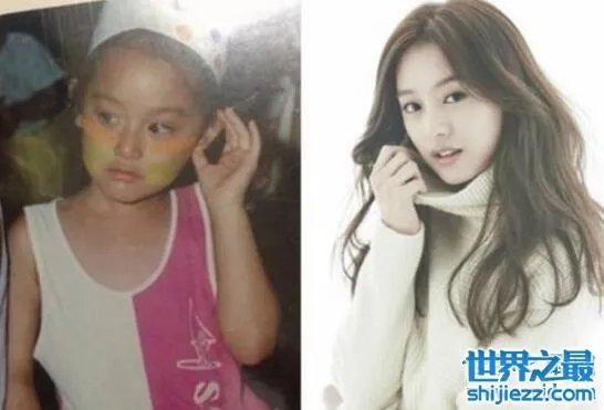 金智媛整容前后照片对比，皮肤黝黑四眼仔巨大眼袋 