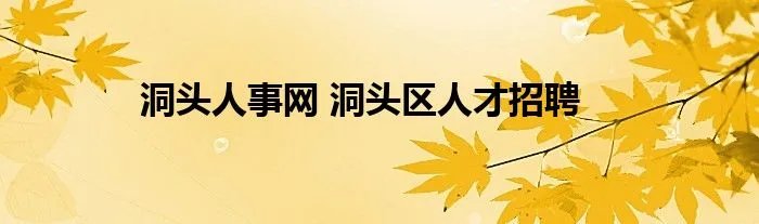 洞头人事网 洞头区人才招聘