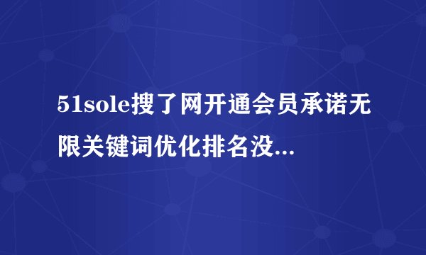 51sole搜了网开通会员承诺无限关键词优化排名没效果怎么投诉?