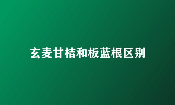 玄麦甘桔和板蓝根区别