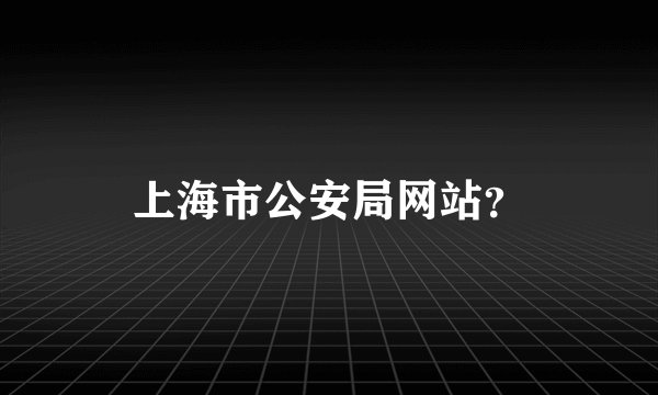 上海市公安局网站？