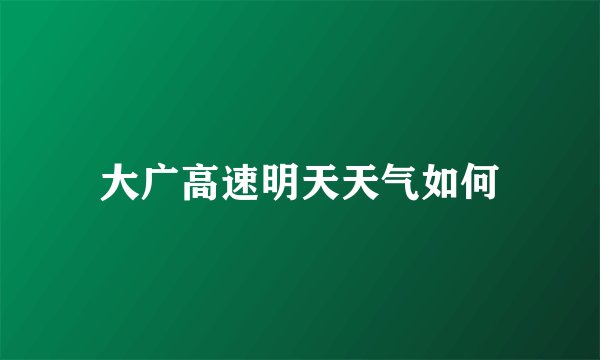 大广高速明天天气如何