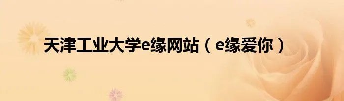天津工业大学e缘网站（e缘爱你）
