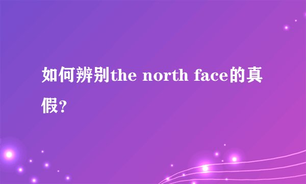 如何辨别the north face的真假？