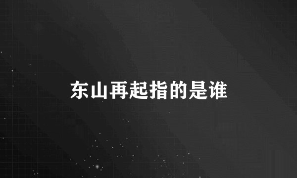 东山再起指的是谁