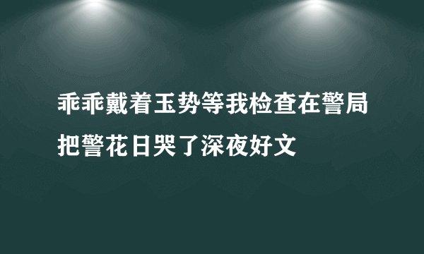 乖乖戴着玉势等我检查在警局把警花日哭了深夜好文