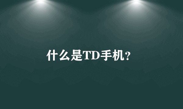什么是TD手机？
