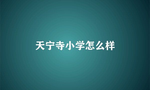 天宁寺小学怎么样