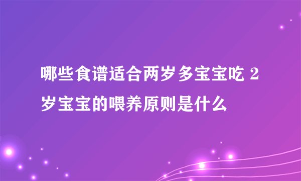 哪些食谱适合两岁多宝宝吃 2岁宝宝的喂养原则是什么
