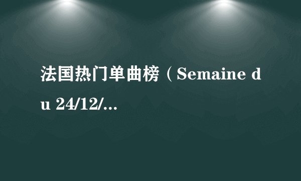 法国热门单曲榜（Semaine du 24/12/2011）