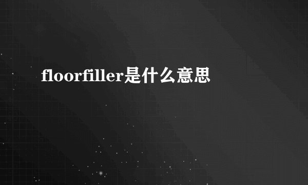 floorfiller是什么意思