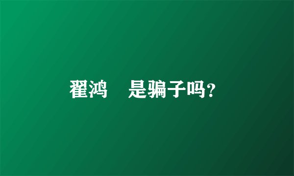 翟鸿燊是骗子吗？