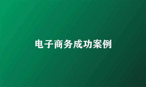 电子商务成功案例