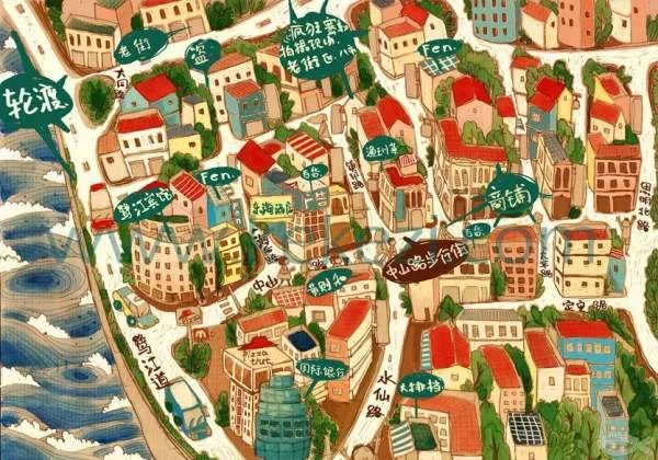 鼓浪屿手绘地图