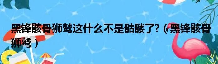 黑锋骸骨狮鹫这什么不是骷髅了?（黑锋骸骨狮鹫）