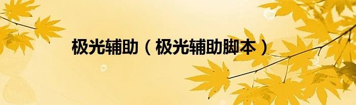 极光辅助（极光辅助脚本）