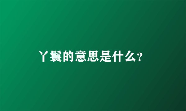 丫鬟的意思是什么？