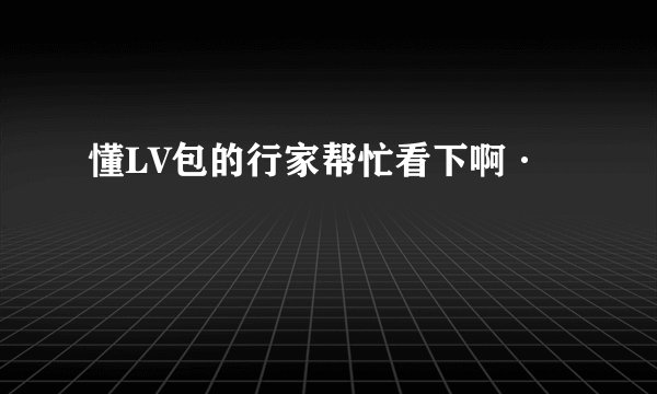 懂LV包的行家帮忙看下啊·