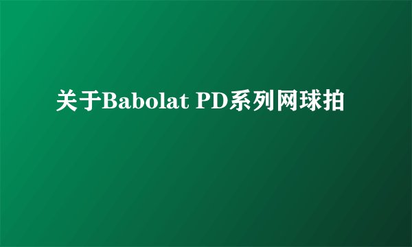关于Babolat PD系列网球拍