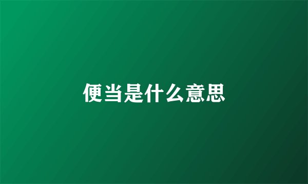 便当是什么意思