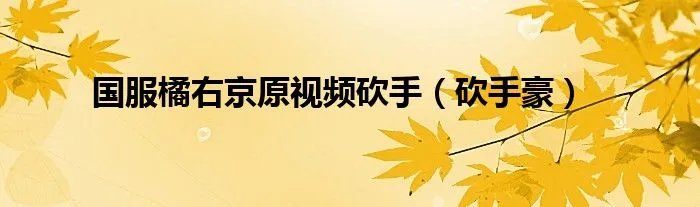 国服橘右京原视频砍手（砍手豪）
