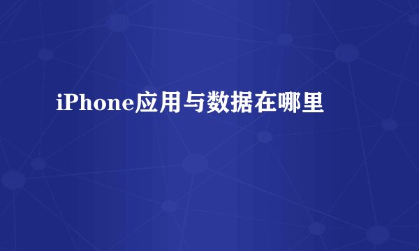 iPhone应用与数据在哪里