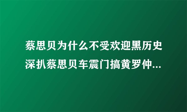 蔡思贝为什么不受欢迎黑历史深扒蔡思贝车震门搞黄罗仲谦杨怡婚礼