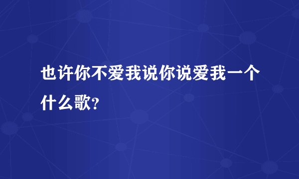 也许你不爱我说你说爱我一个什么歌？