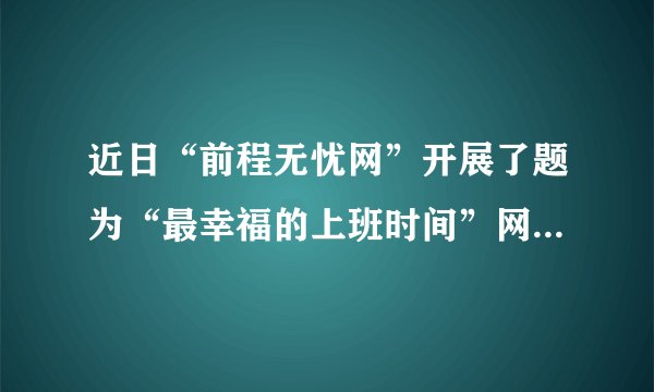 近日“前程无忧网”开展了题为“最幸福的上班时间”网上调查活动。该活动历时一个月，共收到有效网上调查问卷5 005份。认真分析下面这则图表，用简要的语言概括本次调查结果。通过分析这则调查结果我认为：___。