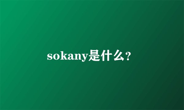 sokany是什么？