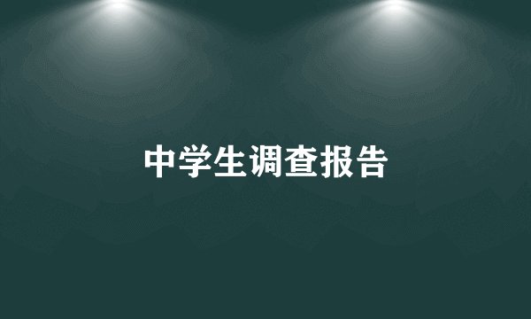 中学生调查报告