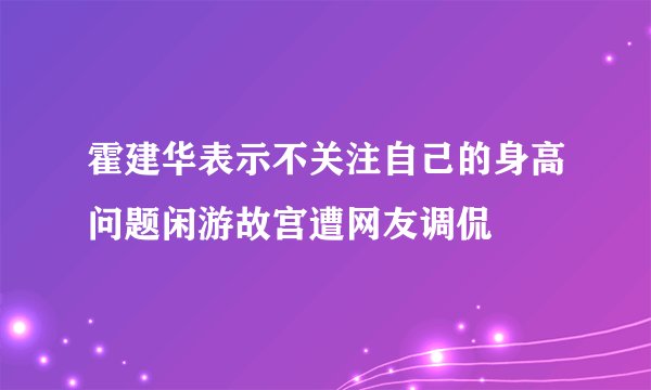 霍建华表示不关注自己的身高问题闲游故宫遭网友调侃